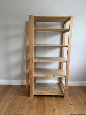 Natural Wood 6-Tier Shelving Unit — Fair Used Condition