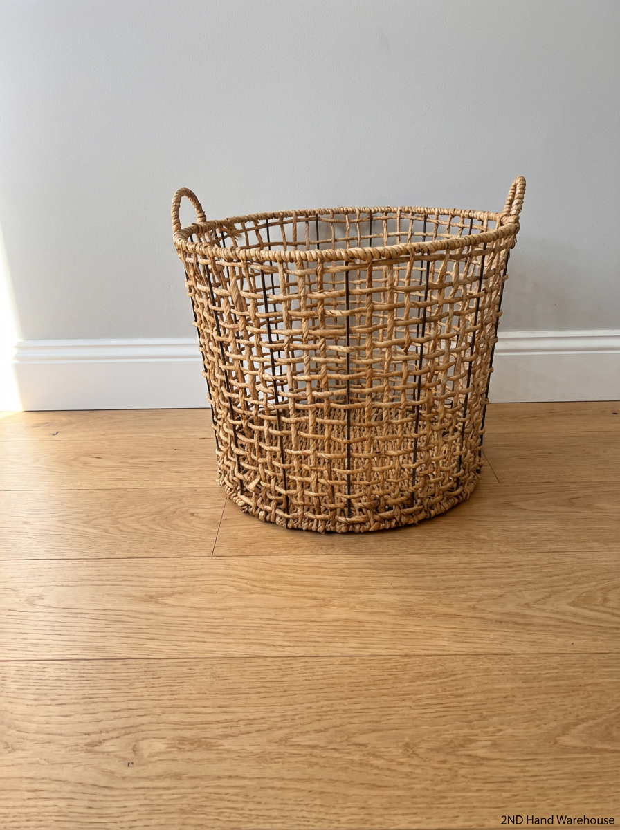 Natural Woven Laundry Basket - Fair Condition - 2ndhandwarehouse.com