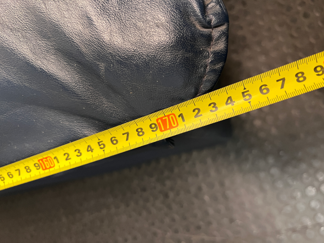 Navy Blue 2 Seater Leather-Look Couch — Used; Fair Condition