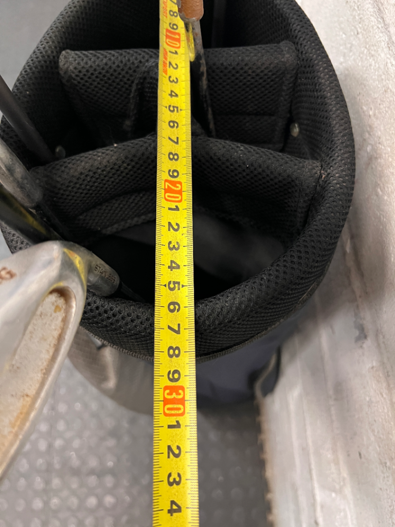 Navy Blue Fabric Golf Bag with Assorted Clubs