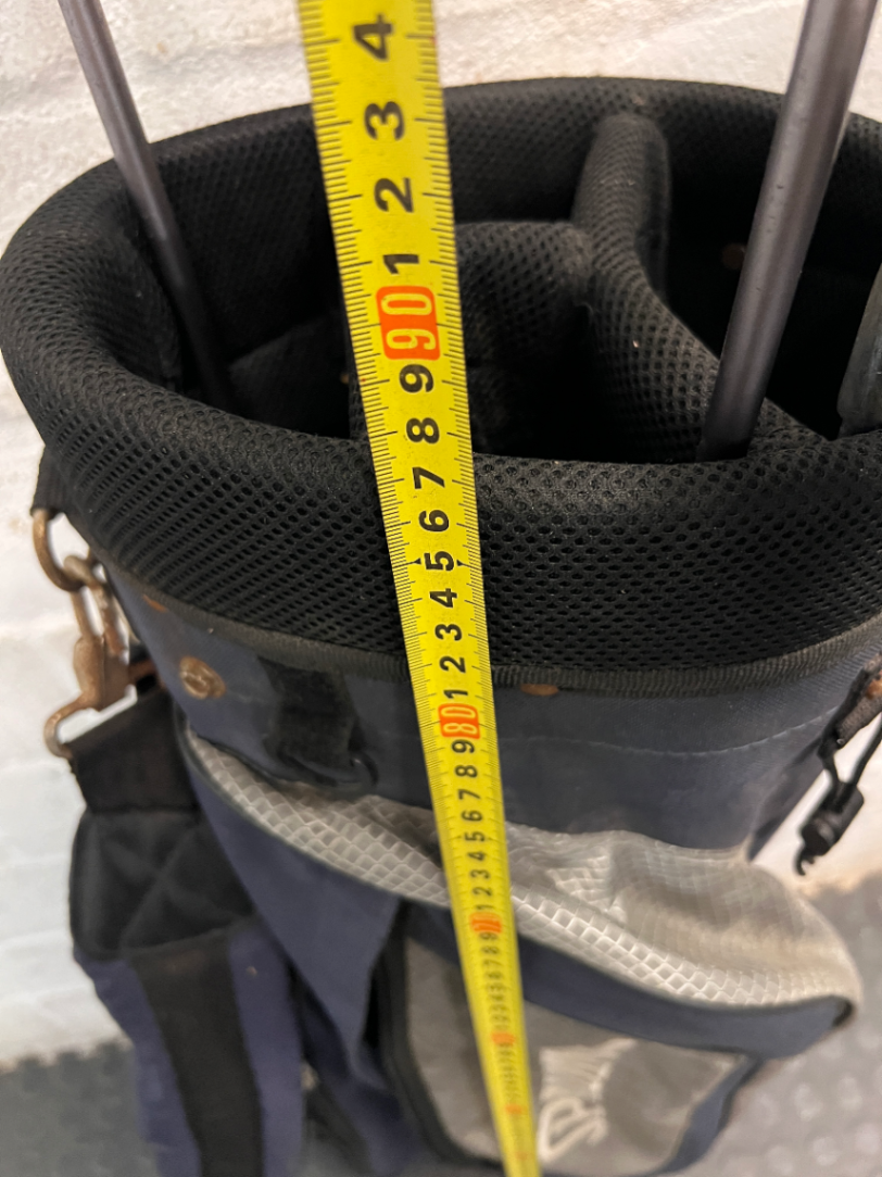 Navy Blue Fabric Golf Bag with Assorted Clubs