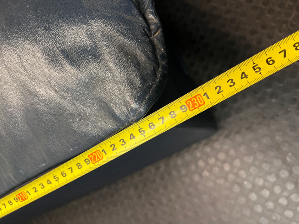 Navy Blue Leather 3 Seater Couch — Fair Used Condition
