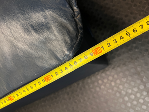 Navy Blue Leather 3 Seater Couch — Fair Used Condition