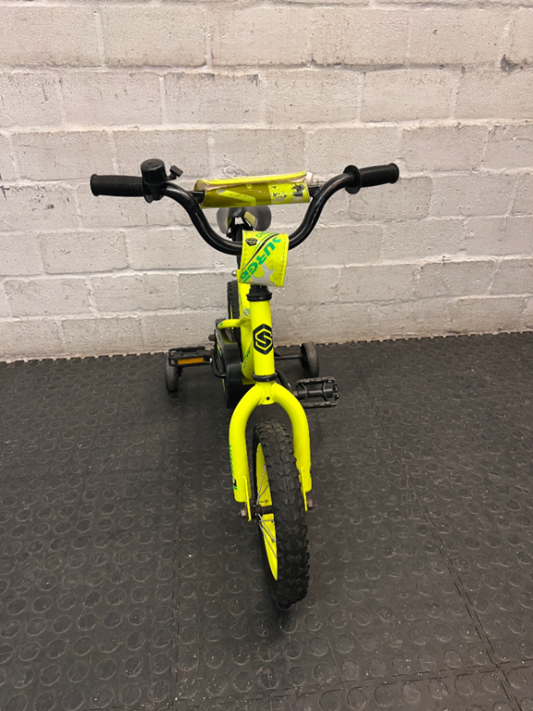 Neon Yellow Surge Kids Bicycle with Training Wheel — Very Good Condition