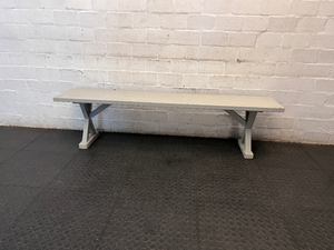 Neutral Grey Wooden X-Frame Bench