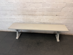 Neutral Grey Wooden X-Frame Bench