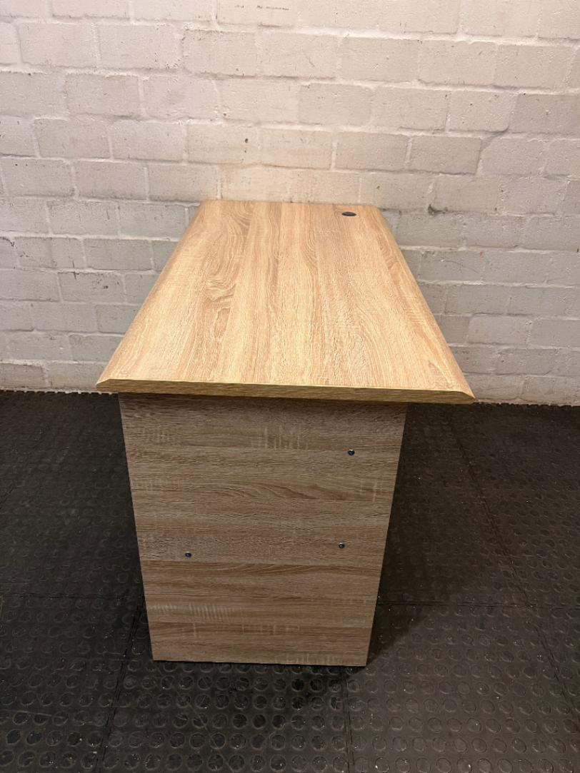 Oak Finish Office Desk with 3 Drawers — Brand New Condition