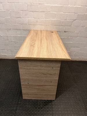 Oak Finish Office Desk with 3 Drawers — Brand New Condition