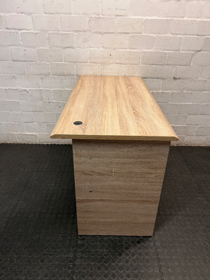 Oak Finish Office Desk with 3 Drawers — Brand New Condition