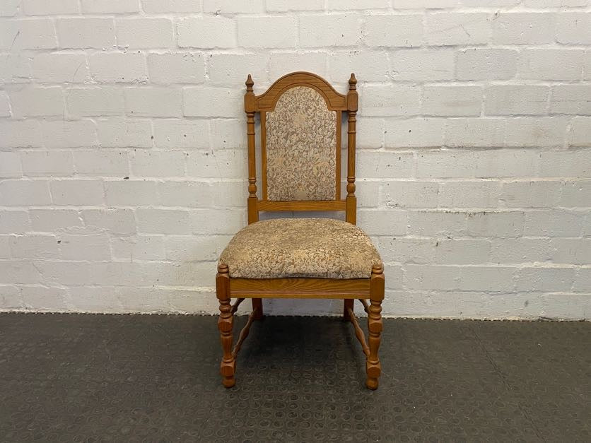 Oak Floral Cushioned Dining Room Chair (No Arm Rests) - PRICE DROP - 2ndhandwarehouse.com
