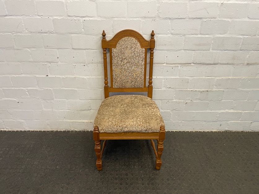 Oak Floral Cushioned Dining Room Chair (No Arm Rests) - PRICE DROP - 2ndhandwarehouse.com