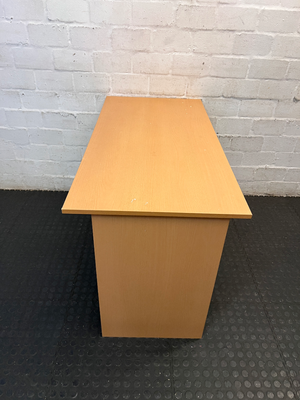 Oak-Tone Simple Office Desk — Paint Droplets on S - 2ndhandwarehouse.com