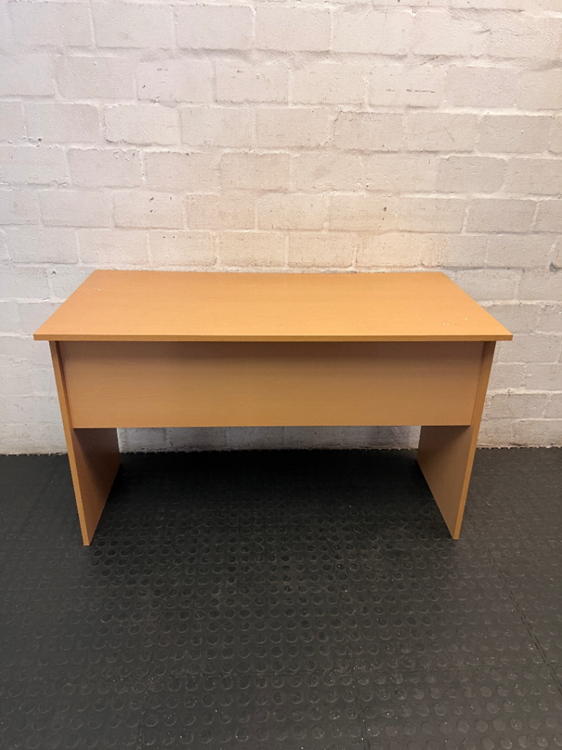 Oak-Tone Simple Office Desk — Paint Droplets on S - 2ndhandwarehouse.com