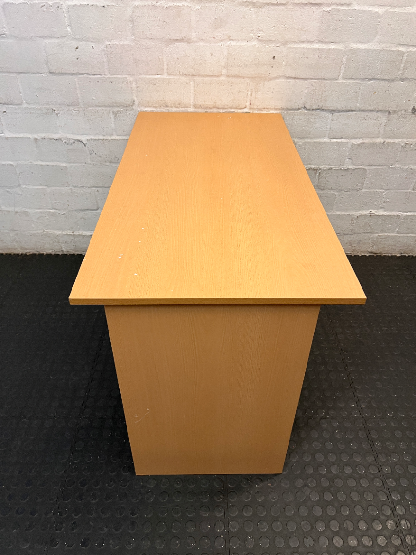 Oak-Tone Simple Office Desk — Paint Droplets on S - 2ndhandwarehouse.com