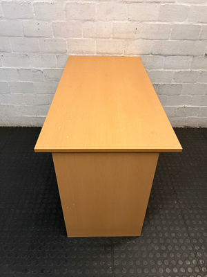 Oak-Tone Simple Office Desk — Paint Droplets on S - 2ndhandwarehouse.com
