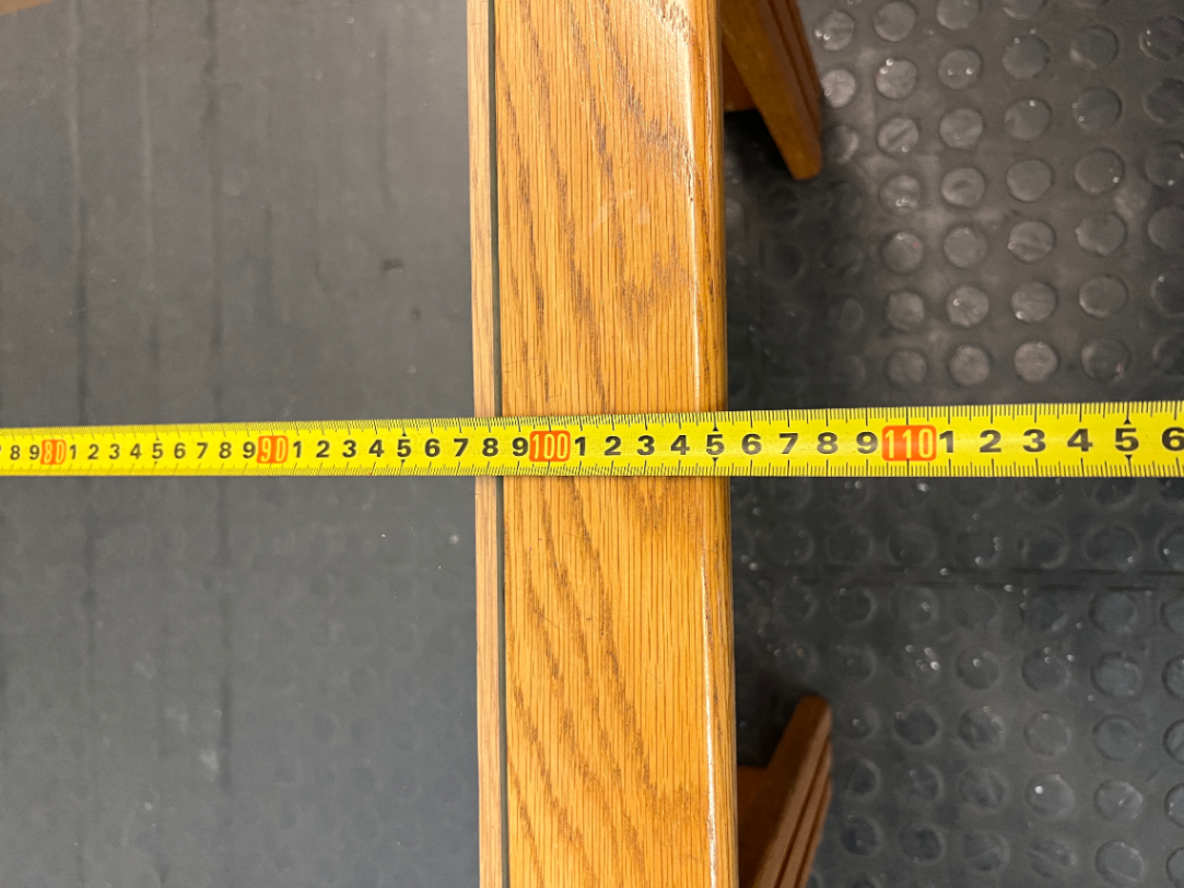 Oak Toned Wooden Coffee Table with Inset Glass Top — Very Good Condition