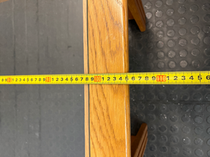 Oak Toned Wooden Coffee Table with Inset Glass Top — Very Good Condition