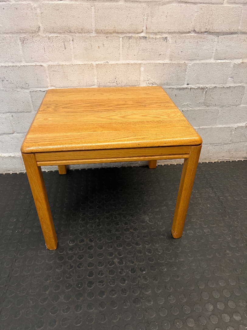 Oak Wood Square Side Table — Used; Fair C - 2ndhandwarehouse.com