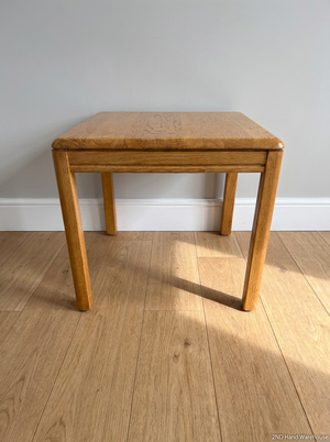 Oak Wood Square Side Table — Used; Fair C - 2ndhandwarehouse.com
