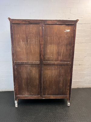 Ornate French Style Grey Carved Wardrobe — Scratch on Top F - 2ndhandwarehouse.com
