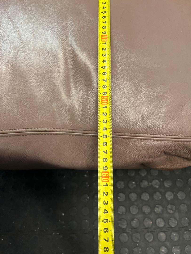 Padded Mauve-Brown 3 Seater Leather Couch - 2ndhandwarehouse.com