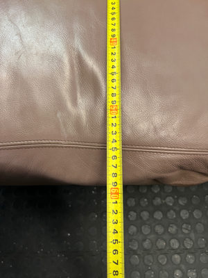 Padded Mauve-Brown 3 Seater Leather Couch - 2ndhandwarehouse.com