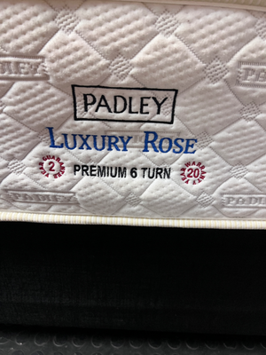 Padley Luxury Rose Queen Mattress and Black Base Set — Very Good Condition