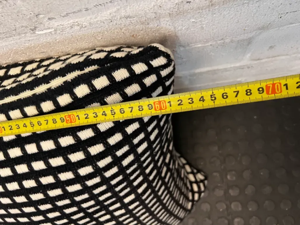 Pair of Black and White Check Woven Cushions (60x60) - 2ndhandwarehouse.com