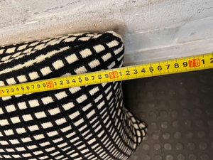 Pair of Black and White Check Woven Cushions (60x60) - 2ndhandwarehouse.com