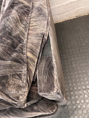 Oversized Fabric 1 Seater Couch with Feathered Pattern