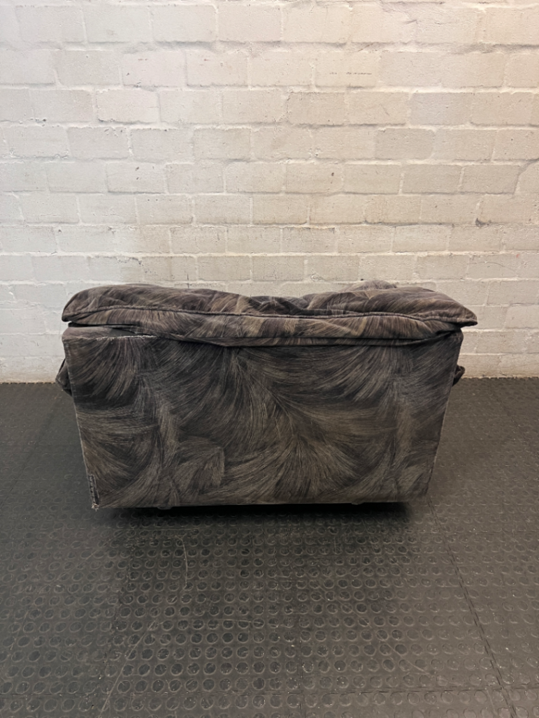 Oversized Fabric 1 Seater Couch with Feathered Pattern