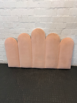 Pink Scalloped Queen Headboard - Distinct Staining & Wear - 2ndhandwarehouse.com