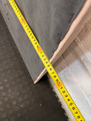 Pink Scalloped Queen Headboard - Distinct Staining & Wear - 2ndhandwarehouse.com