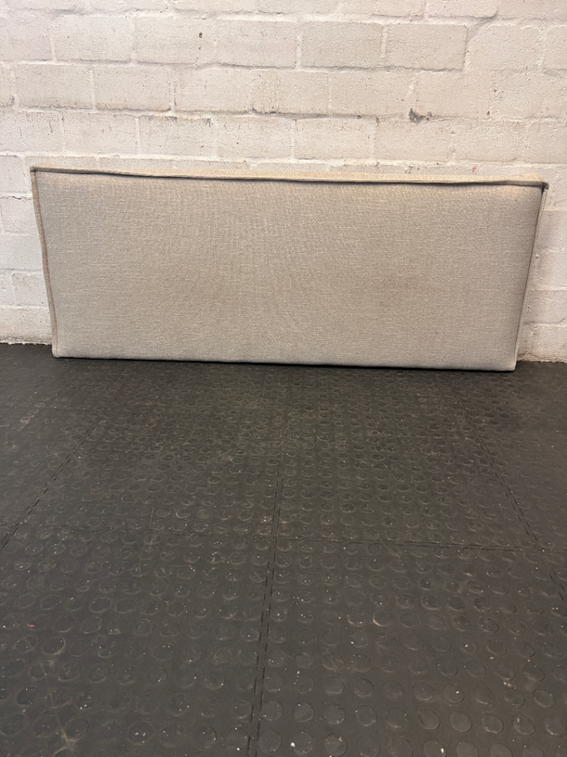 Plain Upholstered Double Headboard in Light Grey Fabric - 2ndhandwarehouse.com