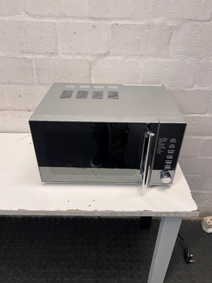 Platinum Metallic Silver Mirror Finish Microwave — Working Order; Used Condition