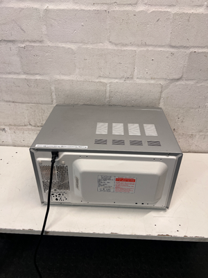 Platinum Metallic Silver Mirror Finish Microwave — Working Order; Used Condition