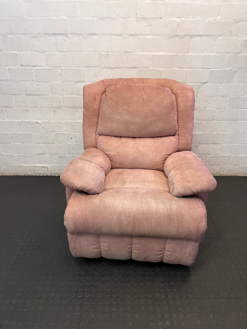 Plush Dusty Rose Fabric Recliner - Light Fading - 2ndhandwarehouse.com
