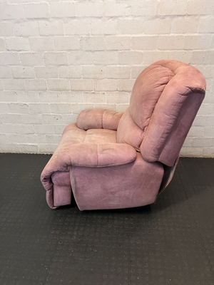 Plush Dusty Rose Fabric Recliner - Light Fading - 2ndhandwarehouse.com