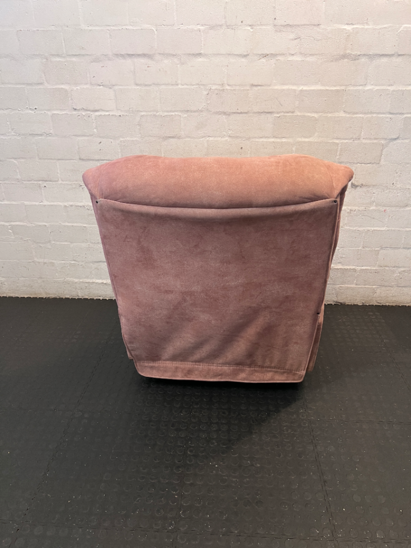 Plush Dusty Rose Fabric Recliner - Light Fading - 2ndhandwarehouse.com