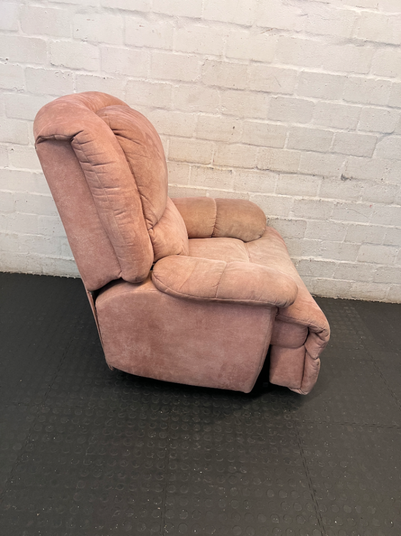 Plush Dusty Rose Fabric Recliner - Light Fading - 2ndhandwarehouse.com