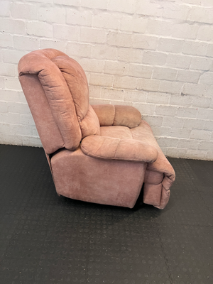 Plush Dusty Rose Fabric Recliner - Light Fading - 2ndhandwarehouse.com