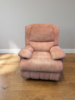 Plush Dusty Rose Fabric Recliner - Light Fading - 2ndhandwarehouse.com