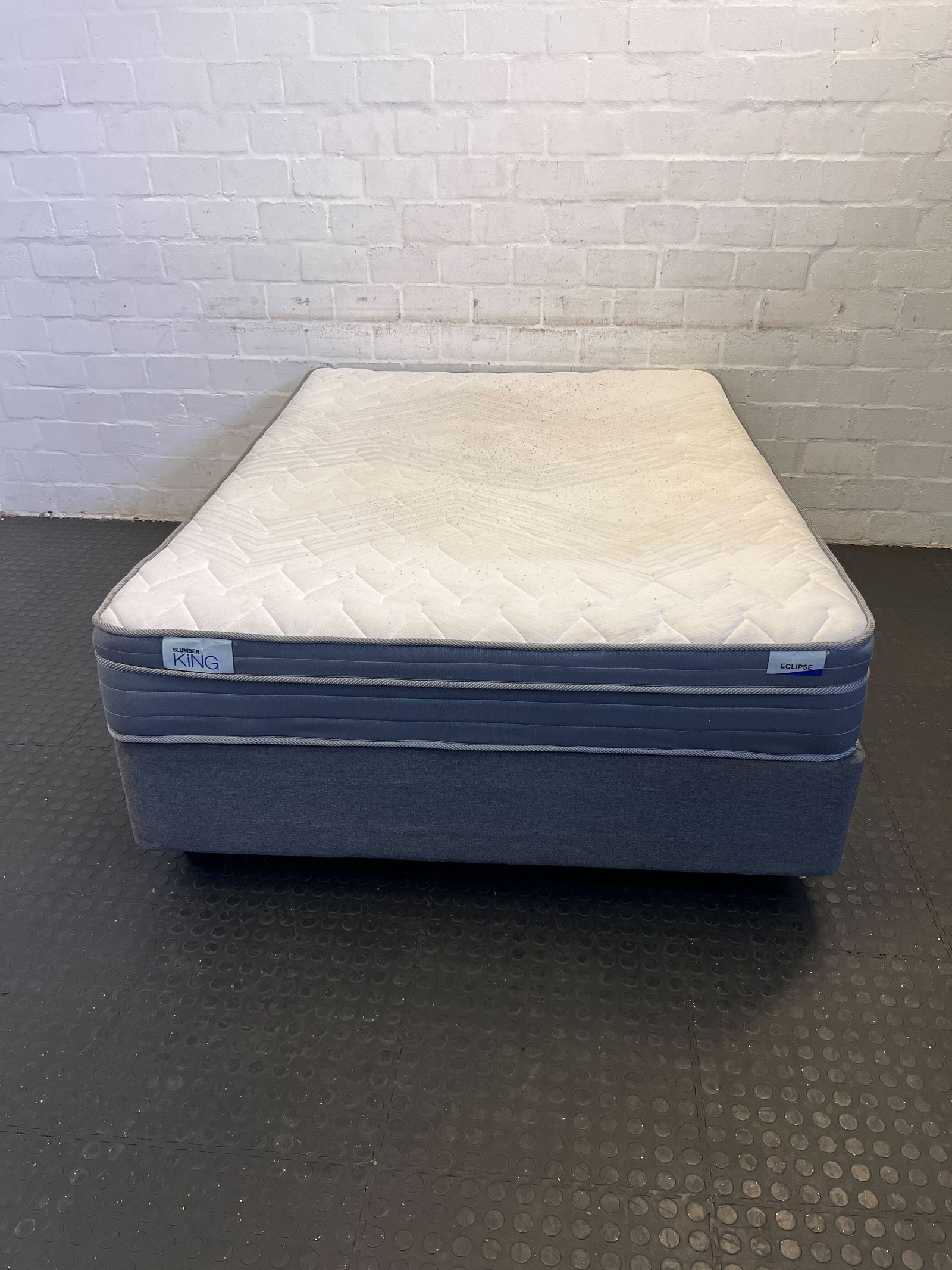 Premium Double Mattress with Blue Fabric Base - Good Condition