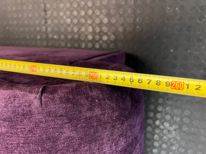 Purple Velvet-Look 3 Seater Couch - Small Hole at Back - 2ndhandwarehouse.com