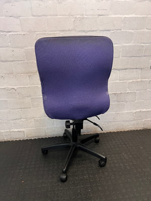 Purple and Black Armless Swivel Office Chair — Scuffed Arm Rests - 2ndhandwarehouse.com
