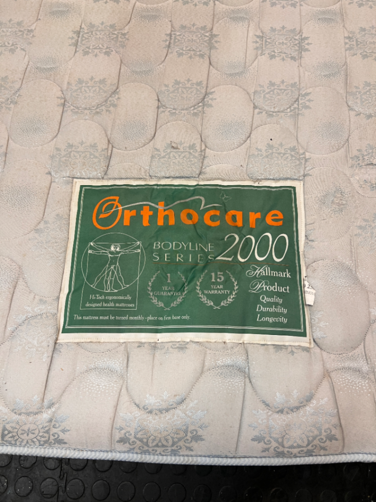 Queen Size Orthacare Patterned Mattress — Visible Staining on Surface - 2ndhandwarehouse.com