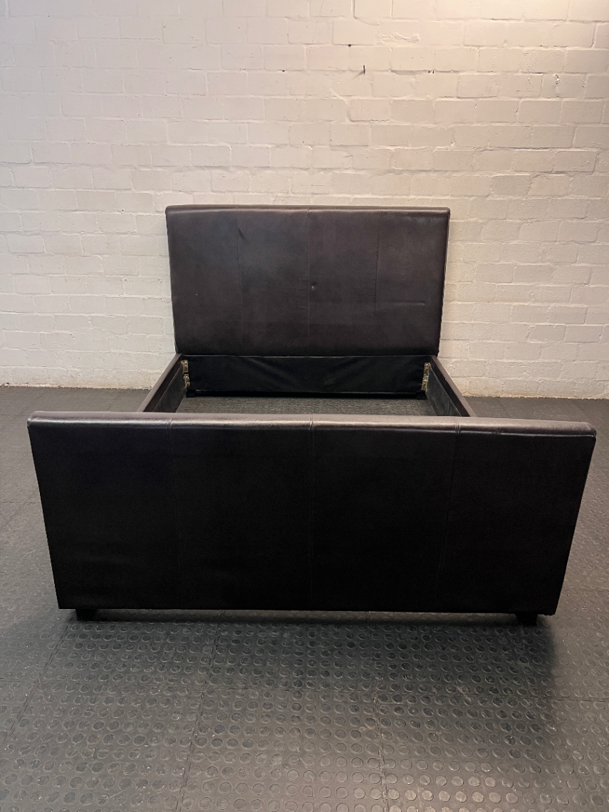 Queen Upholstered Faux Leather Bed Frame