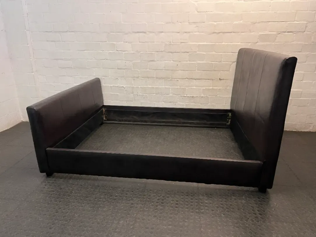Queen Upholstered Faux Leather Bed Frame