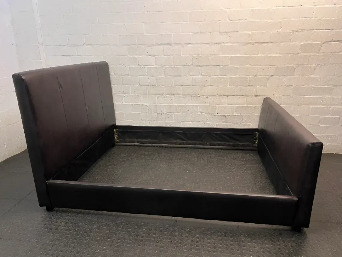 Queen Upholstered Faux Leather Bed Frame
