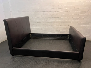 Queen Upholstered Faux Leather Bed Frame